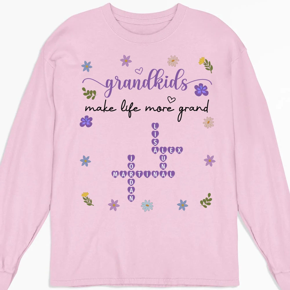Grandkids Make Life More Grand Crossword - Personalized Custom Shirt - Image 12