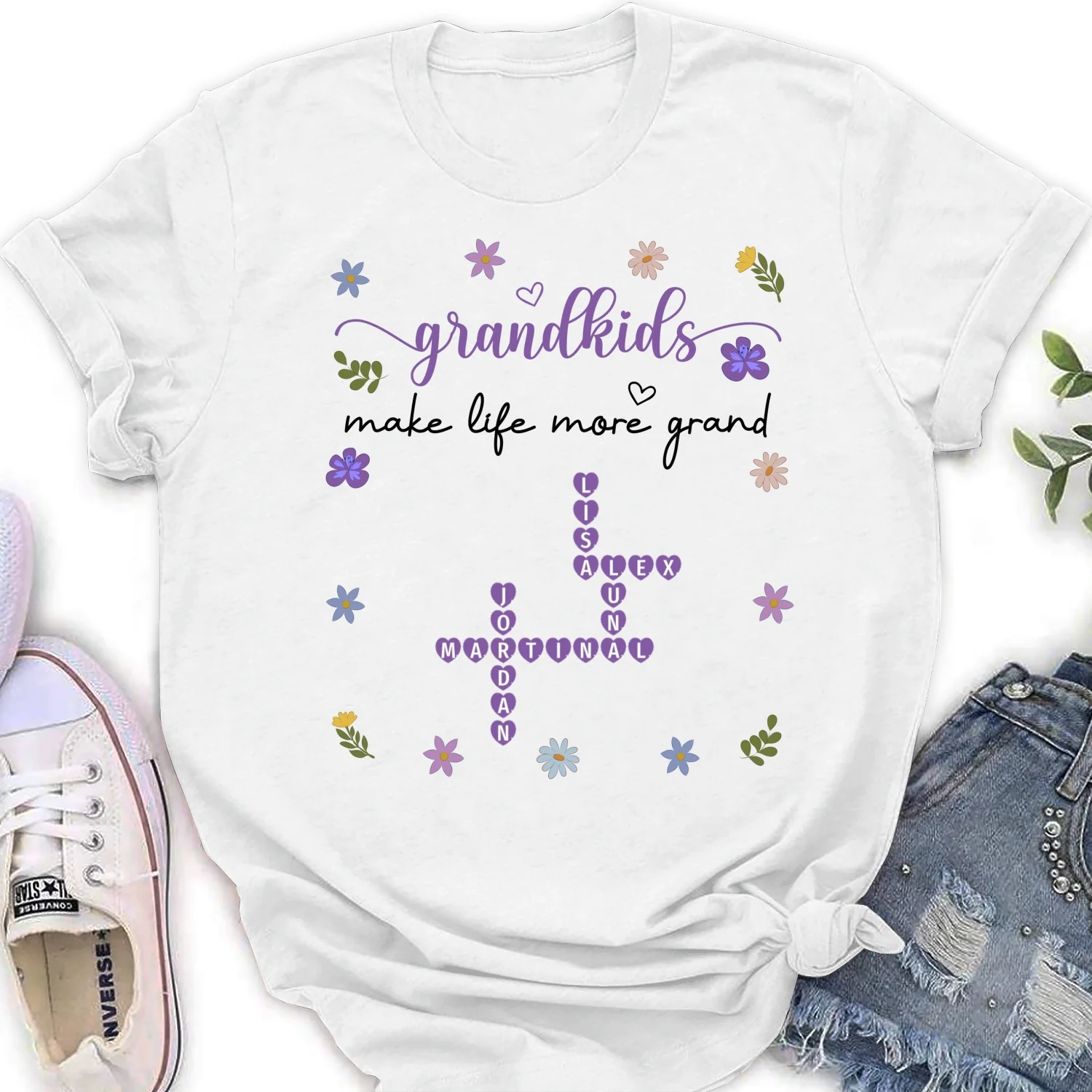 Grandkids Make Life More Grand Crossword - Personalized Custom Shirt - Image 13