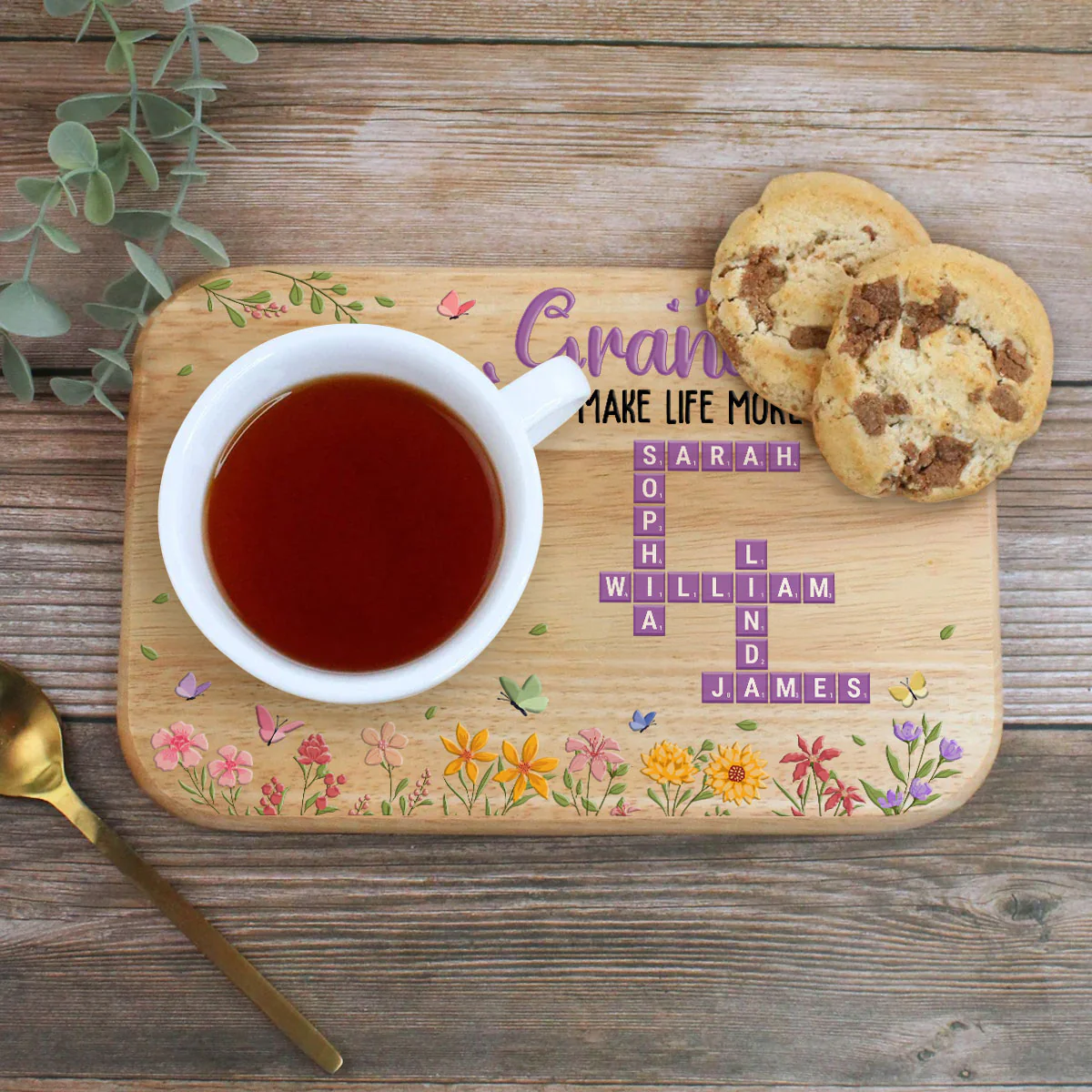 Grandkids Make Life More Grand - Personalized Custom Wooden Treat Board - Image 2