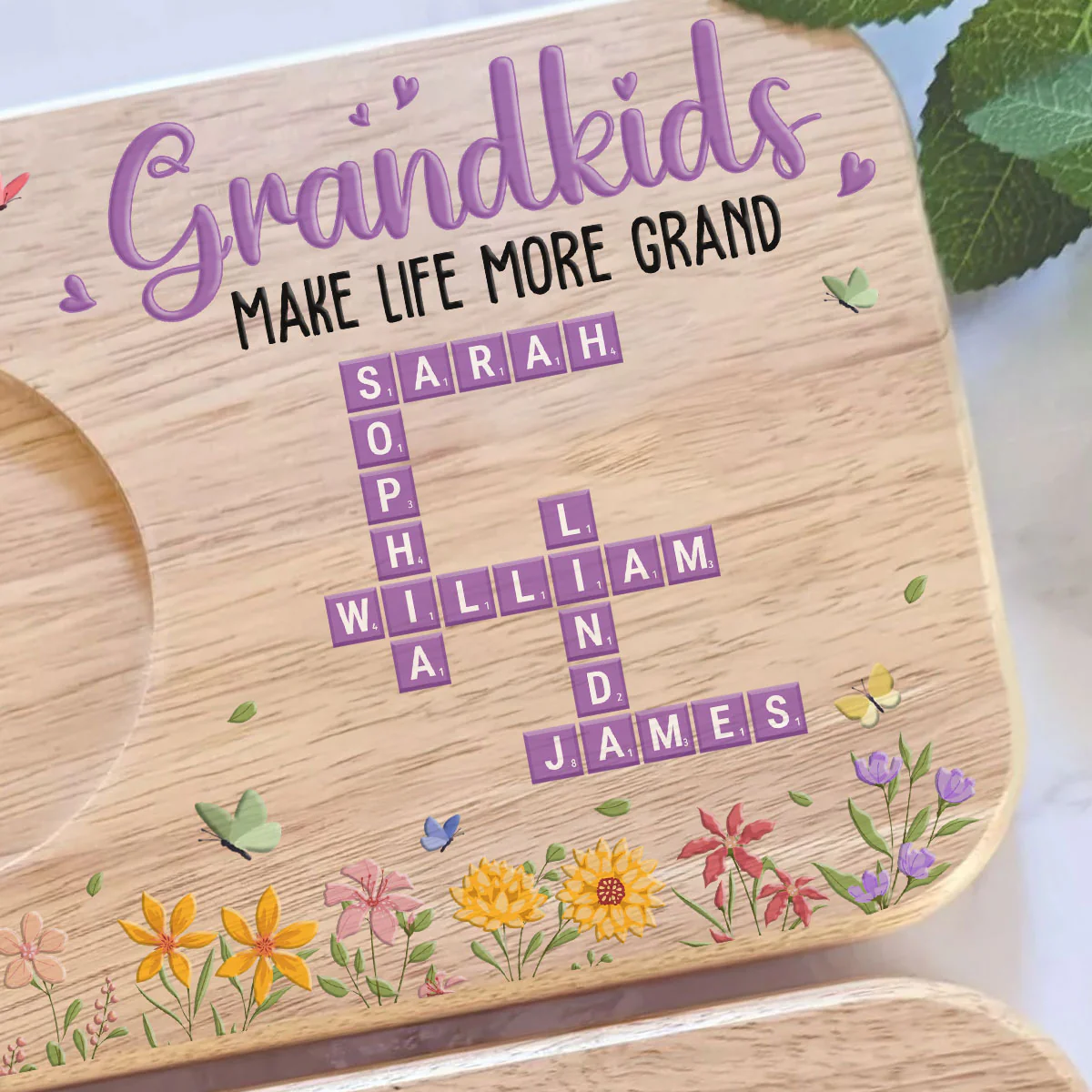 Grandkids Make Life More Grand - Personalized Custom Wooden Treat Board - Image 3