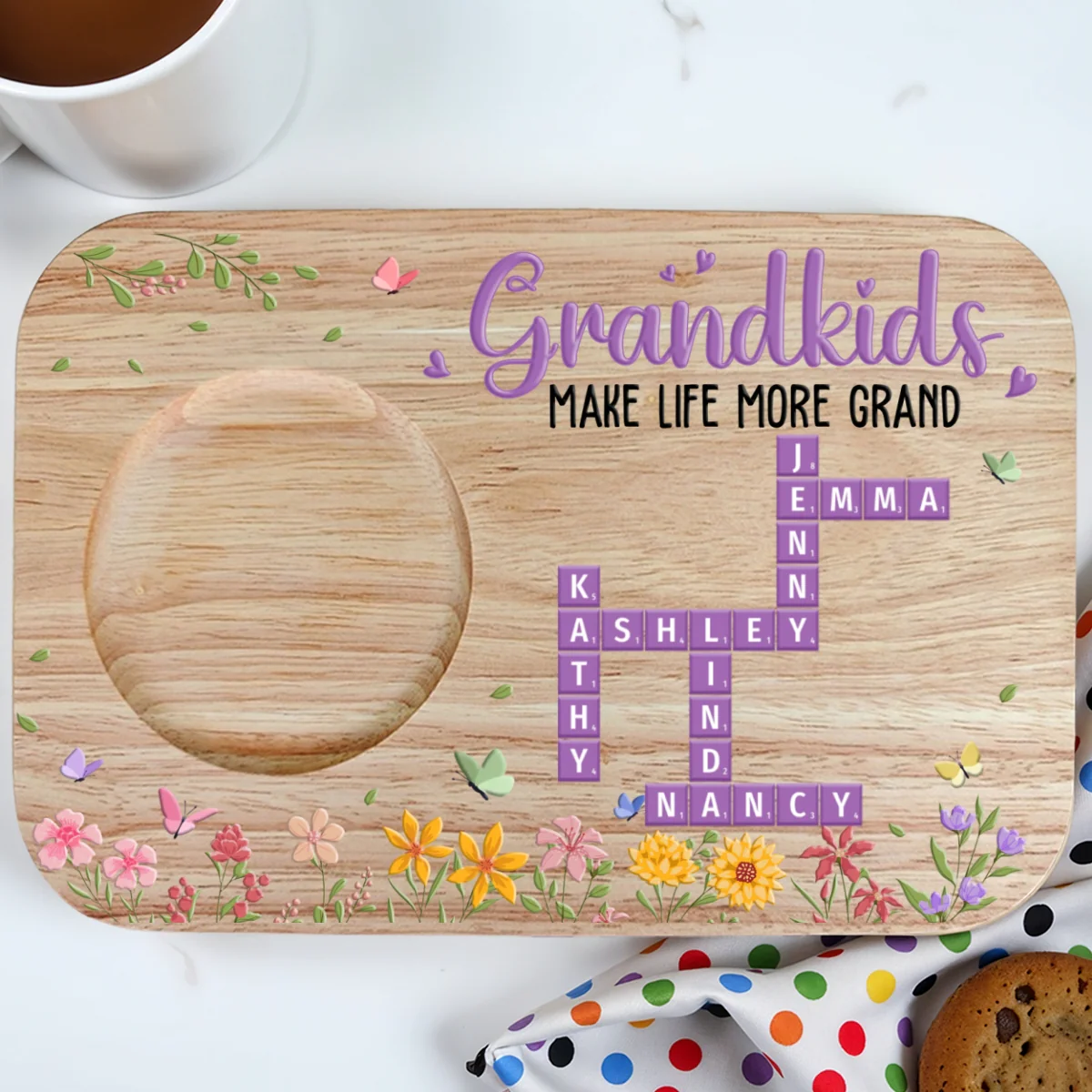 Grandkids Make Life More Grand - Personalized Custom Wooden Treat Board - Image 6