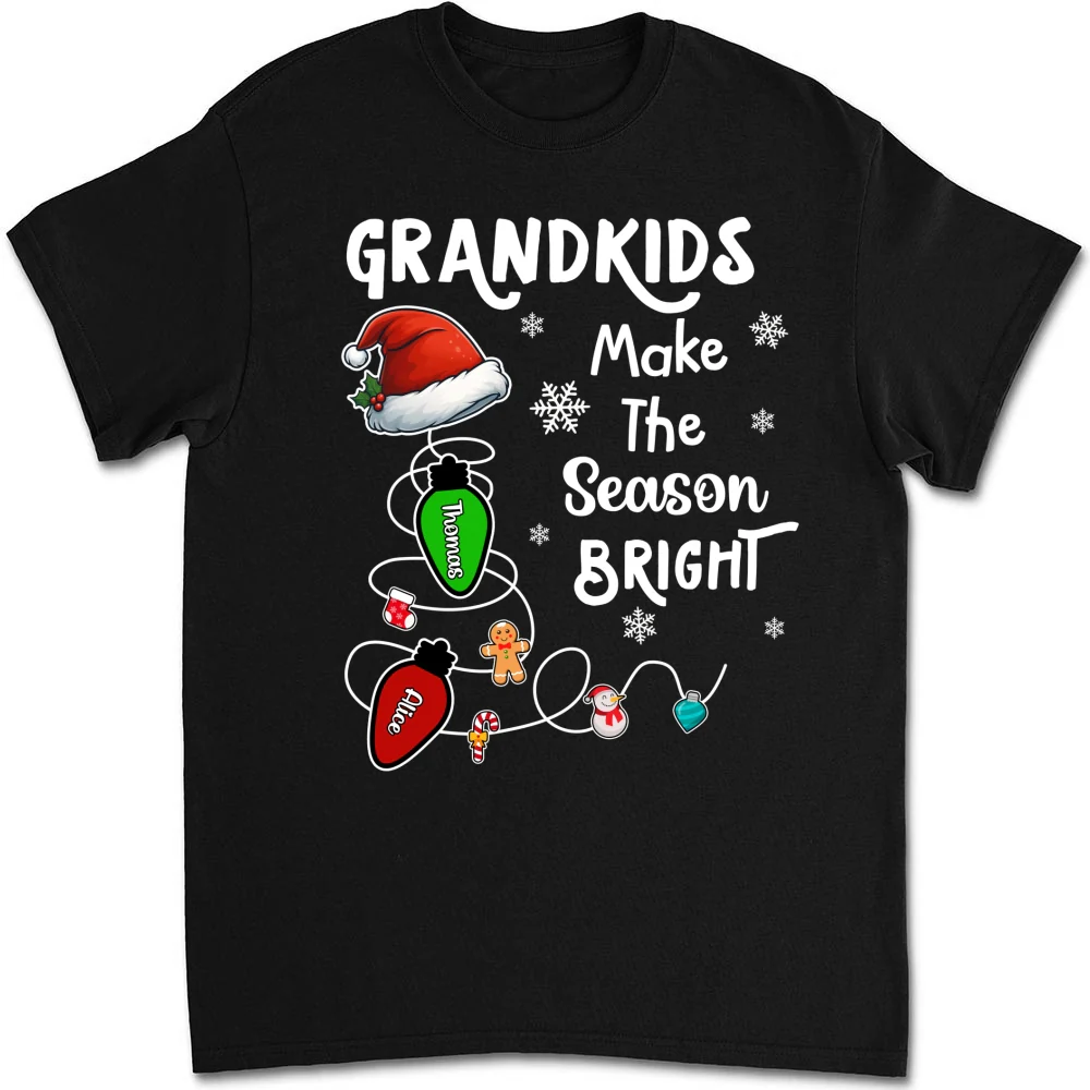 Grandkids Make The Season Bright - Personalized Custom Shirt - Image 6