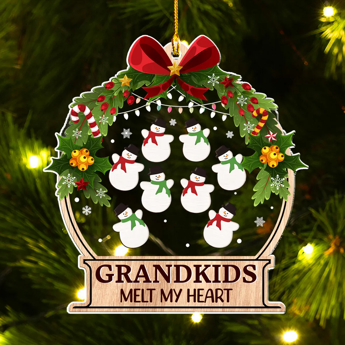 Grandkids Melt My Heart - Personalized Custom Acrylic Ornament - Image 5