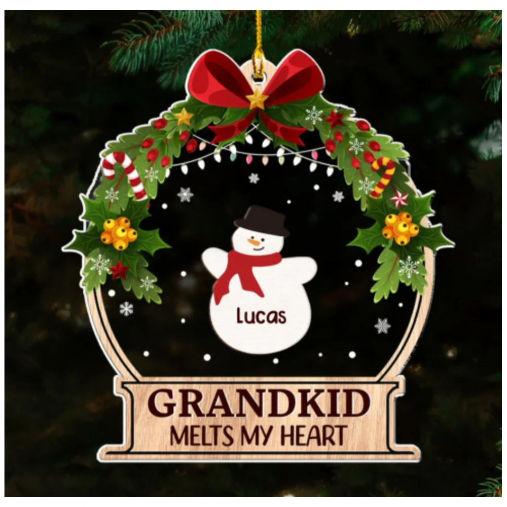 Grandkids Melt My Heart - Personalized Custom Acrylic Ornament - Image 6