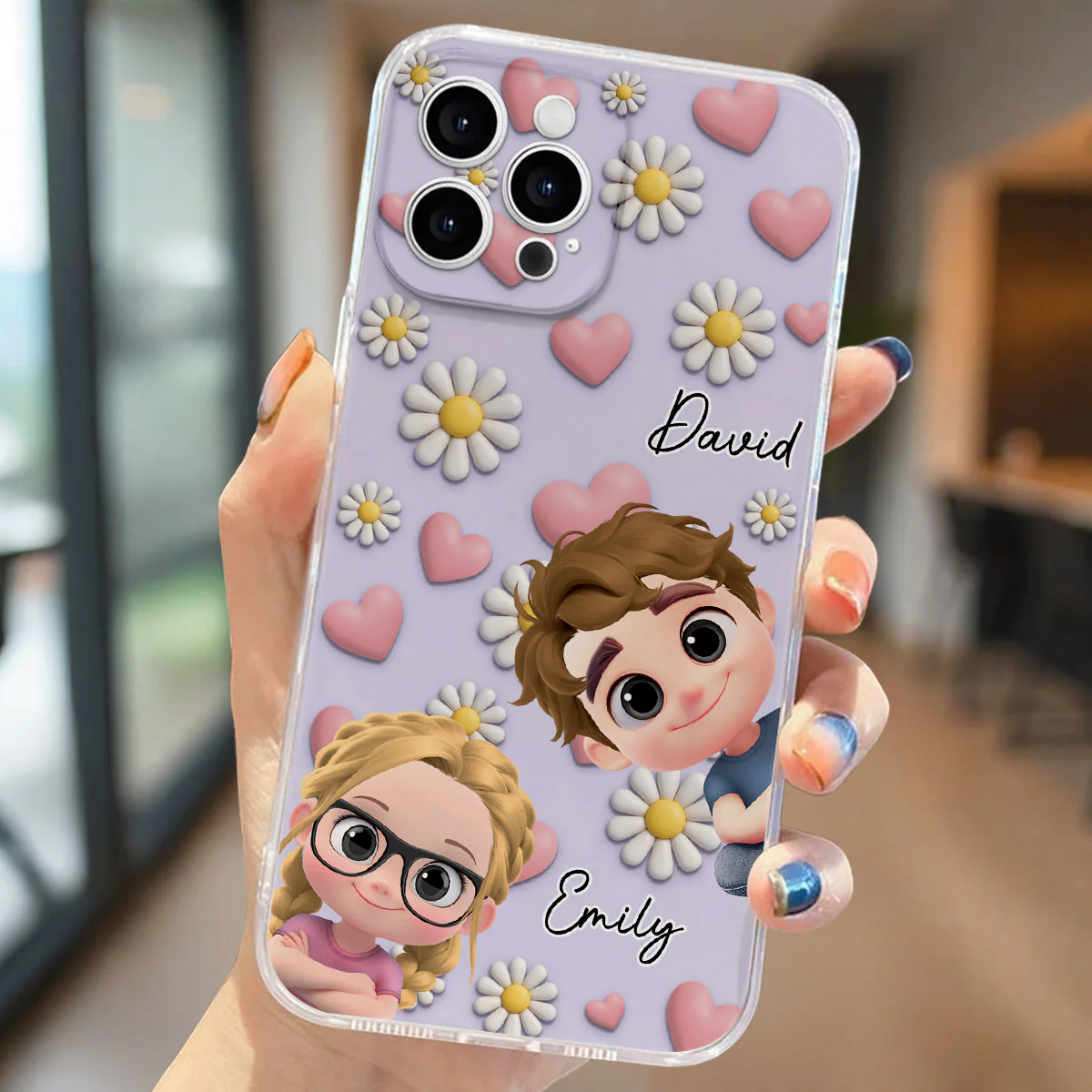 Grandkids Over Everything - Personalized Custom 3D Effect Phone Case - Image 2