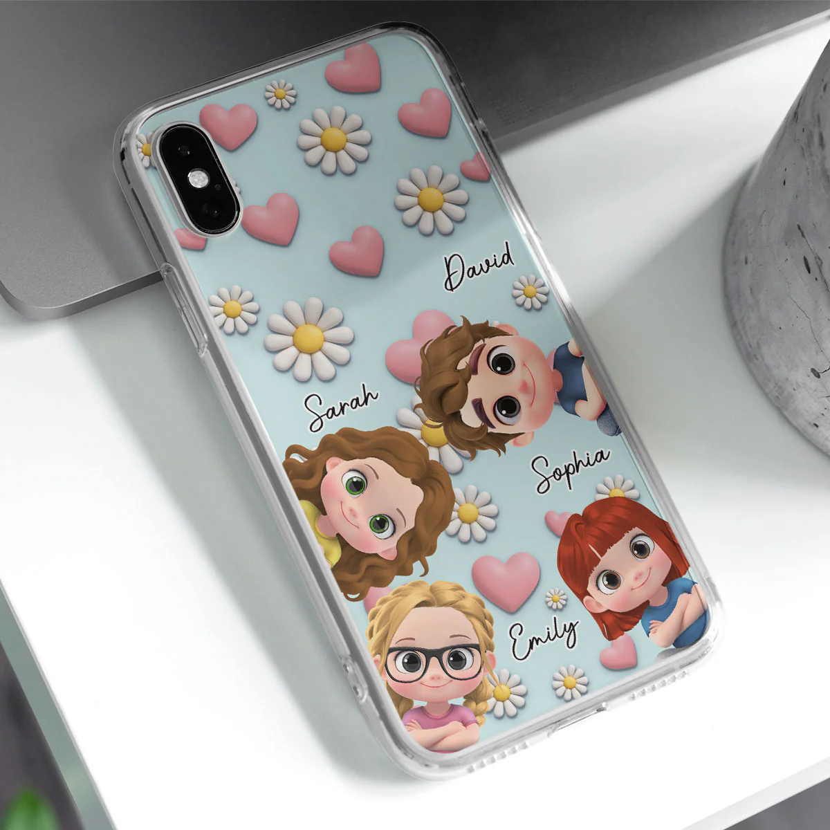 Grandkids Over Everything - Personalized Custom 3D Effect Phone Case - Image 4