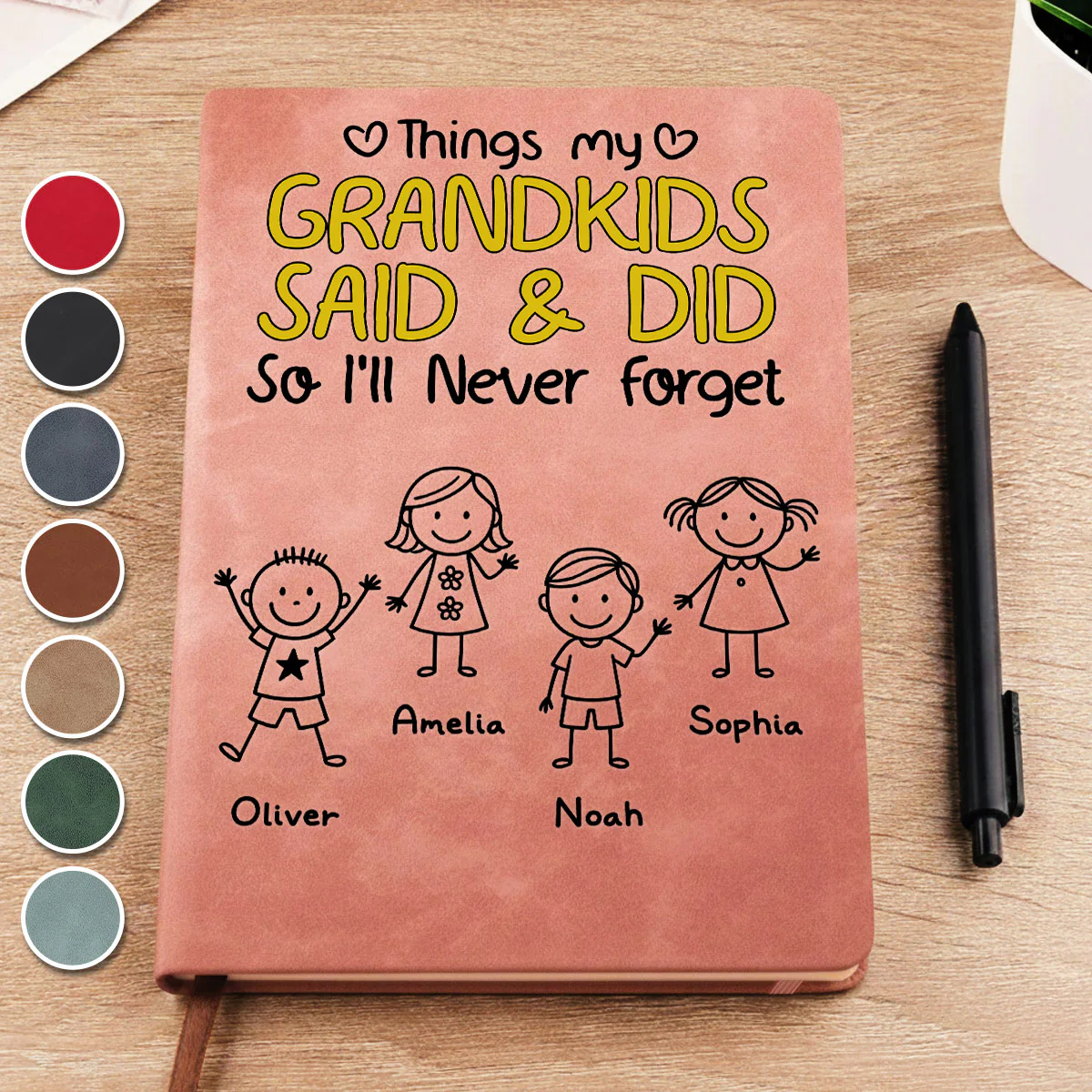 Grandkids Said And Did - Personalized Custom Leather Journal
