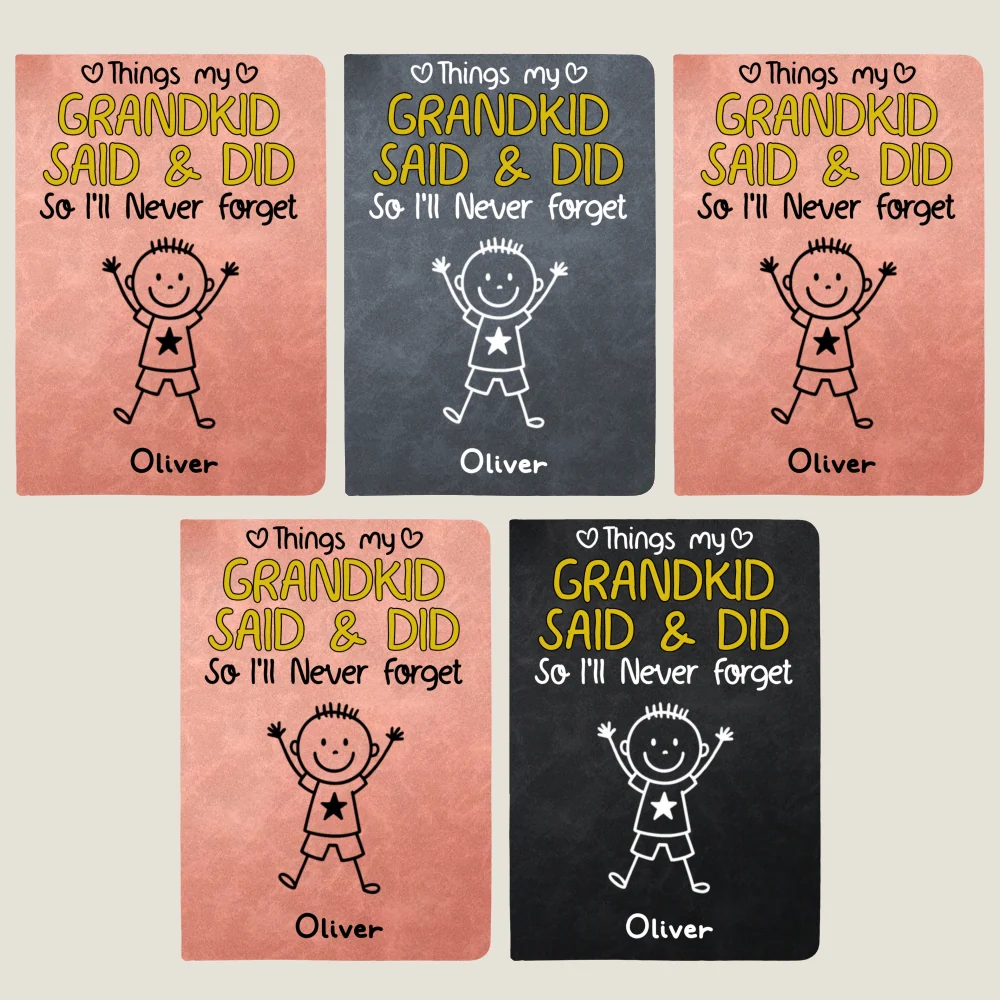 Grandkids Said And Did - Personalized Custom Leather Journal - Image 13