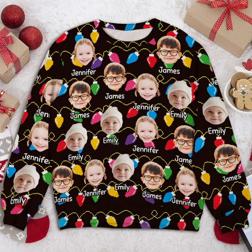 Grandkids Silly Xmas - Personalized Custom All-Over-Print Sweatshirt - Image 2