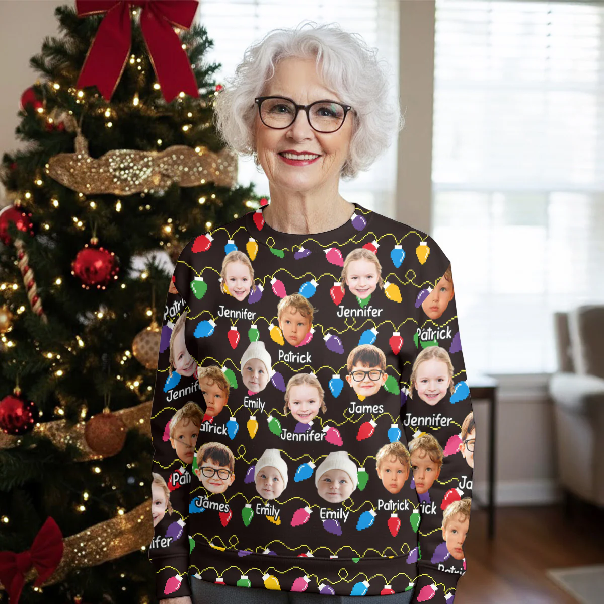 Grandkids Silly Xmas - Personalized Custom All-Over-Print Sweatshirt - Image 3