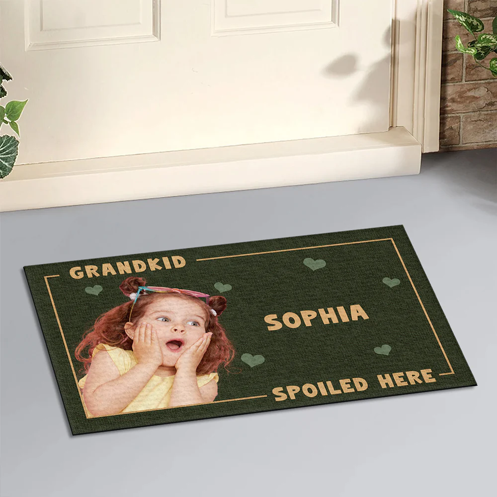 Grandkids Spoiled Here Custom Photo - Personalized Custom Doormat - Image 2