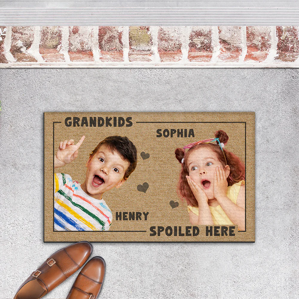 Grandkids Spoiled Here Custom Photo - Personalized Custom Doormat - Image 6
