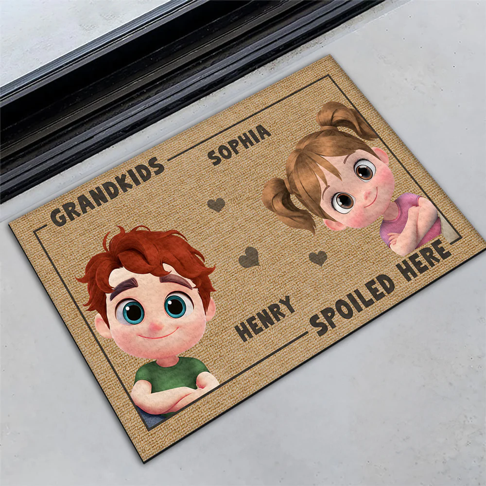 Grandkids Spoiled Here - Personalized Custom Doormat - Image 3
