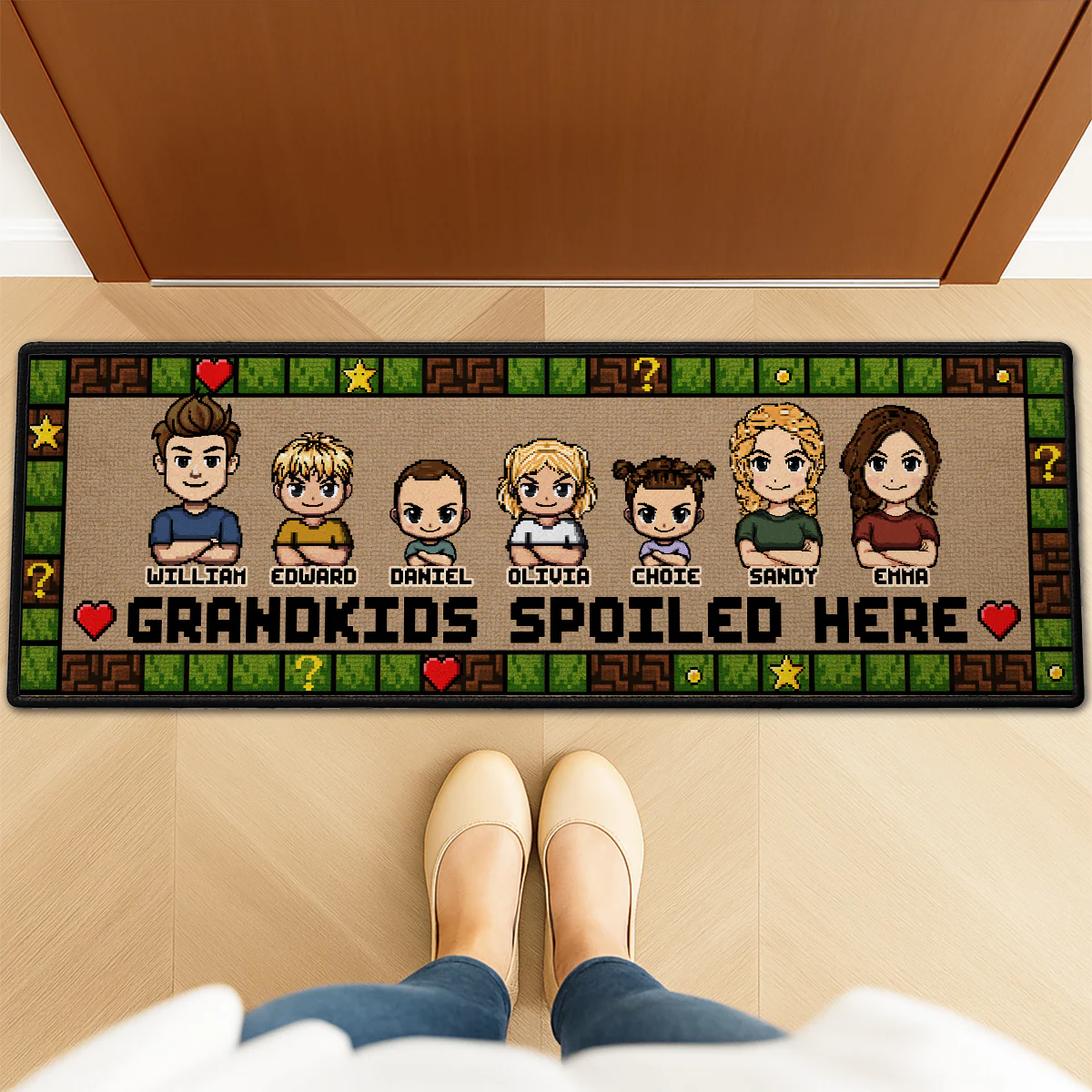 Grandkids Spoiled Here - Personalized Custom Runner Rug - Image 3