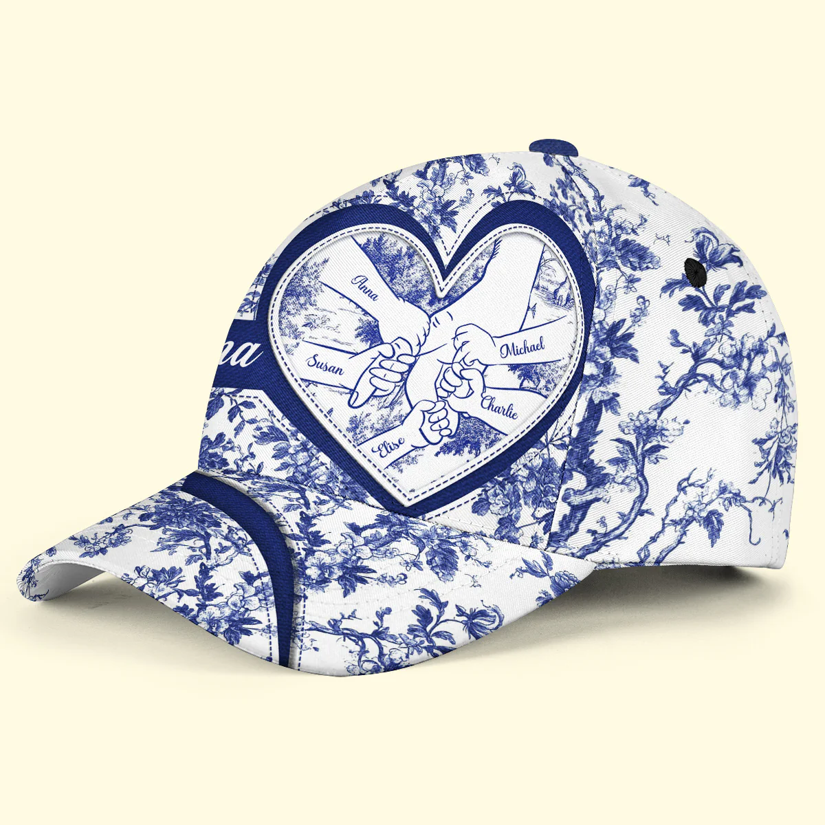 Grandkids Toile De Jouy - Personalized Classic Cap - Image 4