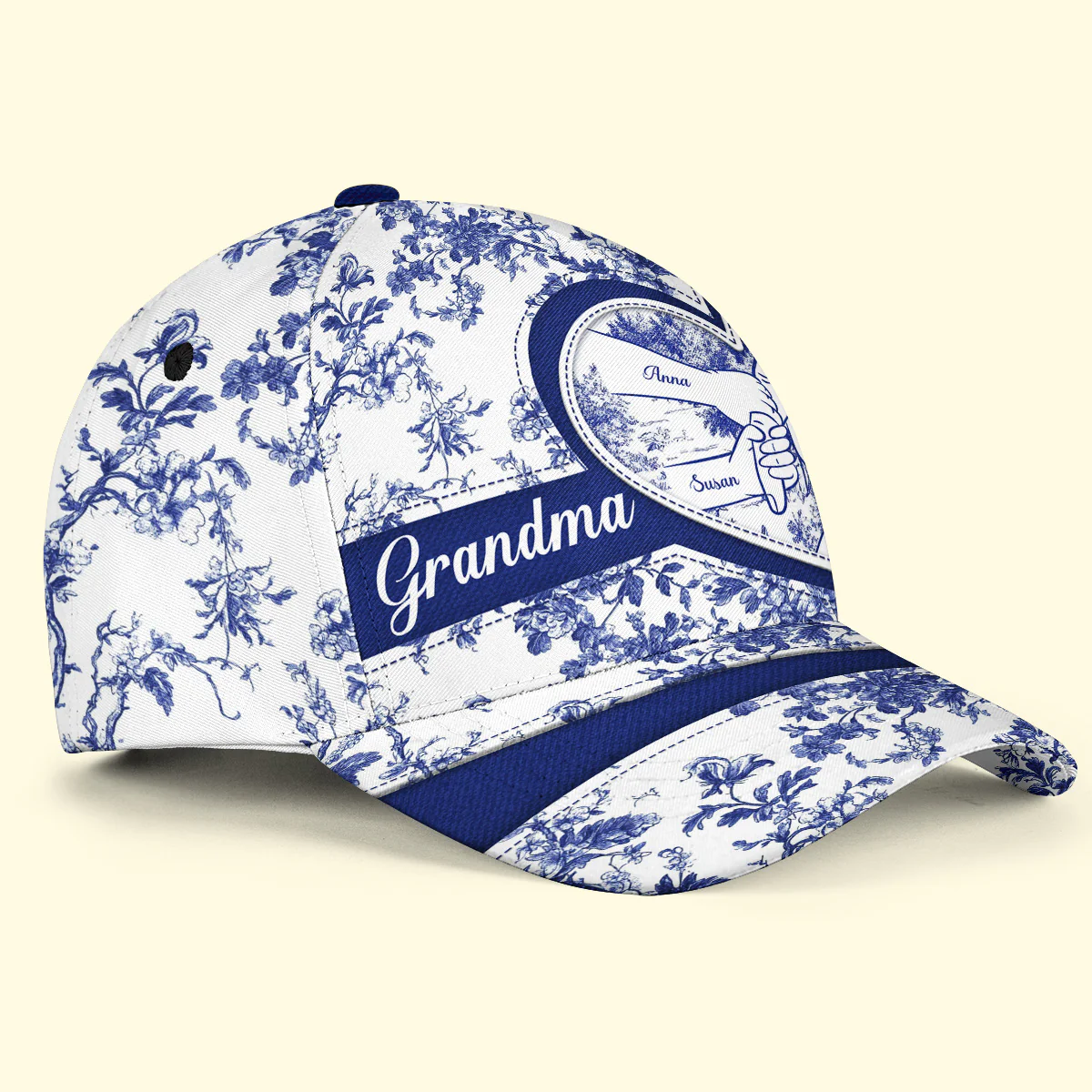 Grandkids Toile De Jouy - Personalized Classic Cap - Image 5
