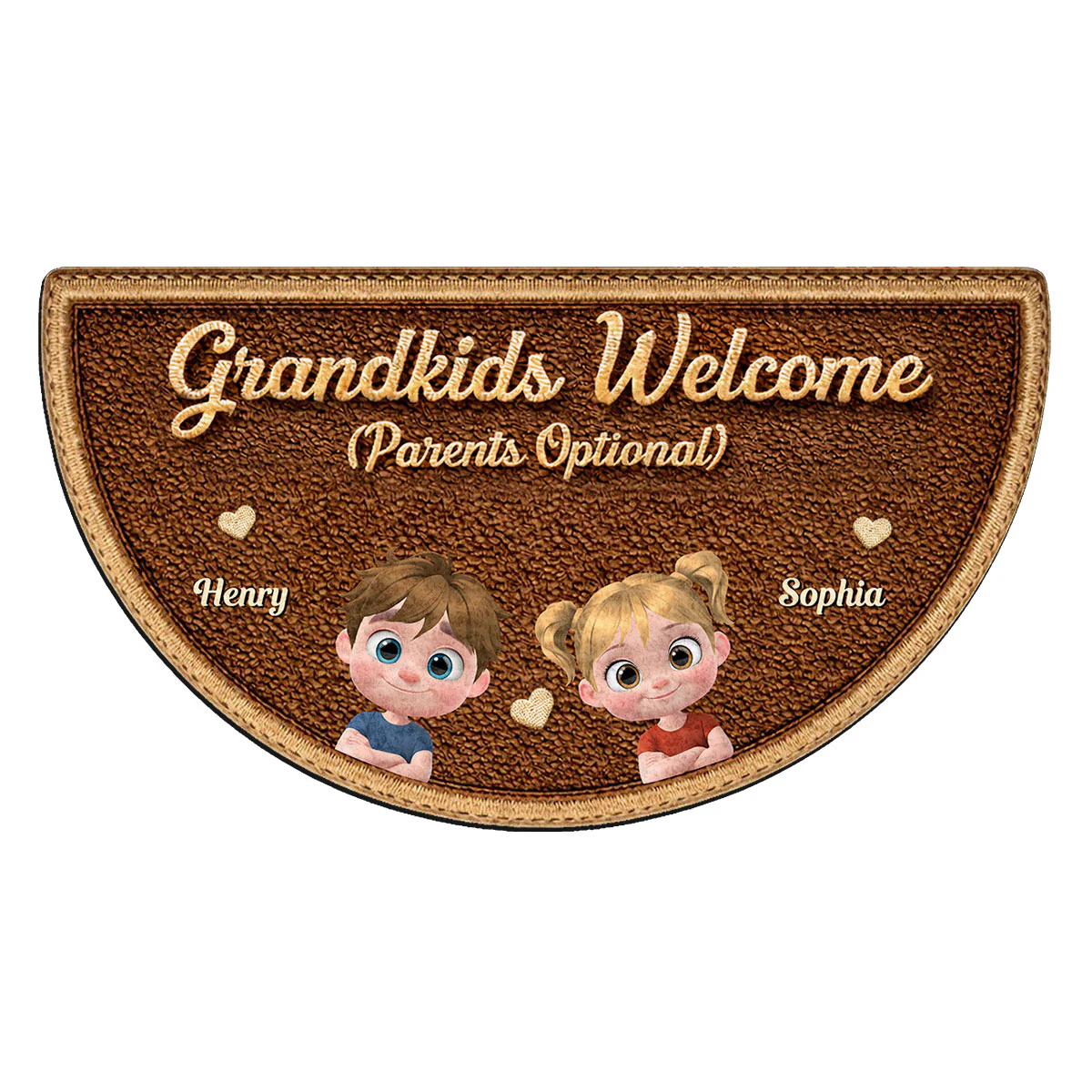 Grandkids Welcome - Personalized Custom Doormat