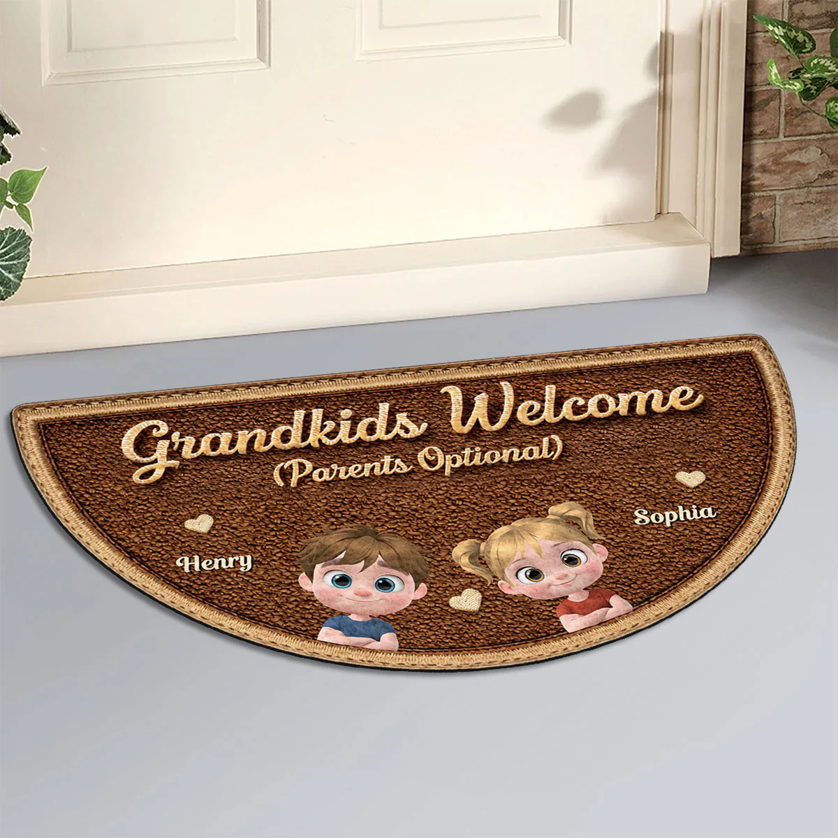 Grandkids Welcome - Personalized Custom Doormat - Image 3
