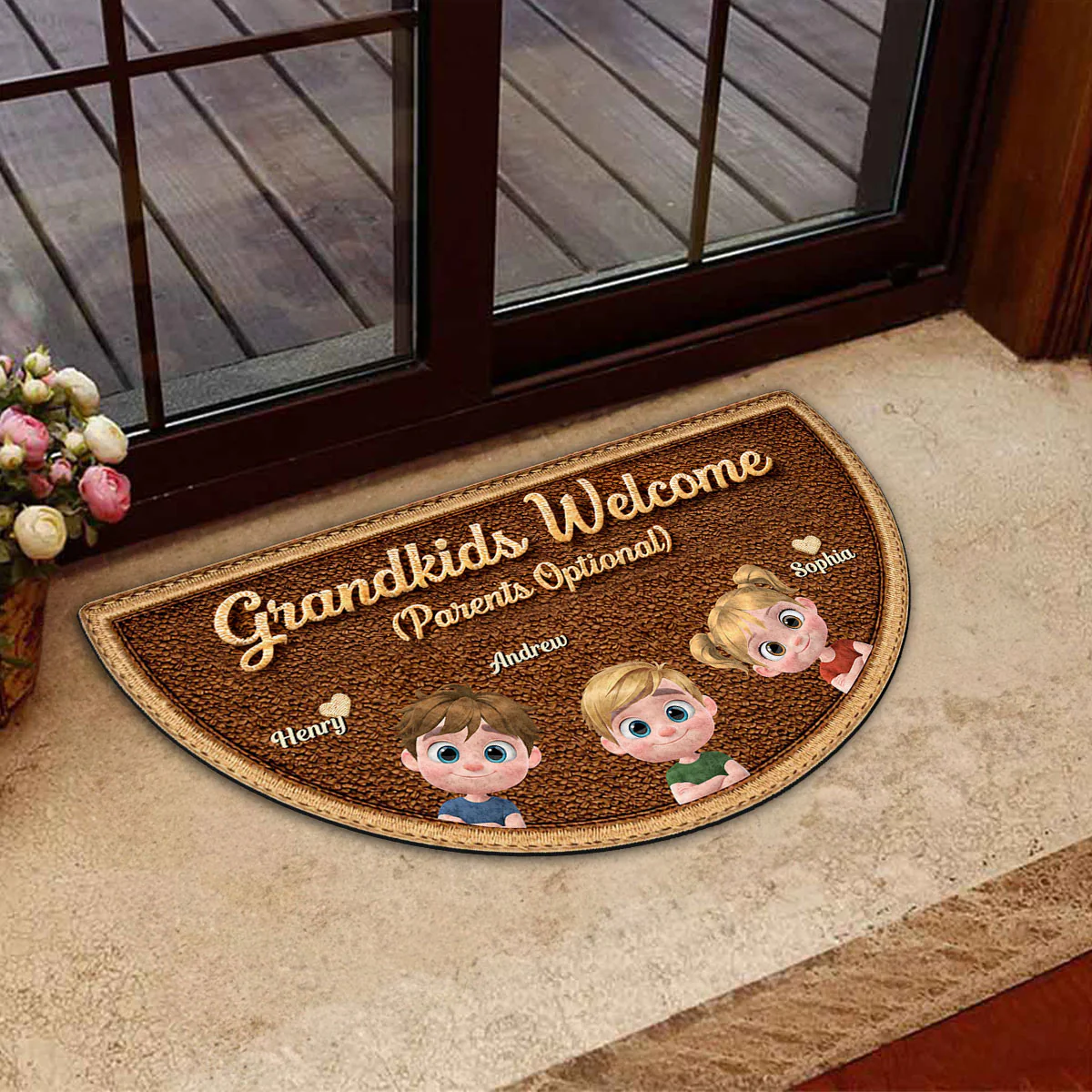Grandkids Welcome - Personalized Custom Doormat - Image 4