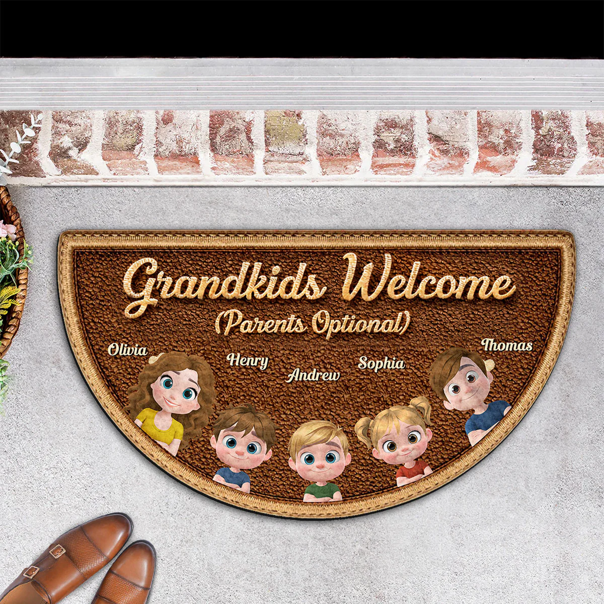 Grandkids Welcome - Personalized Custom Doormat - Image 6