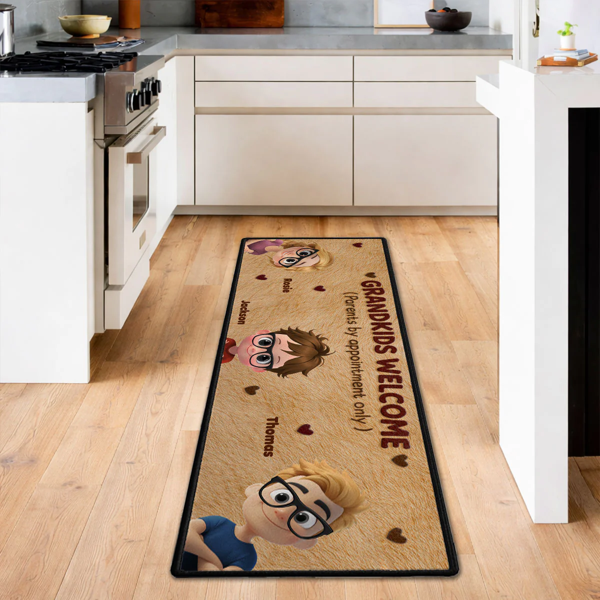 Grandkids Welcome - Personalized Custom Runner Rug - Image 5