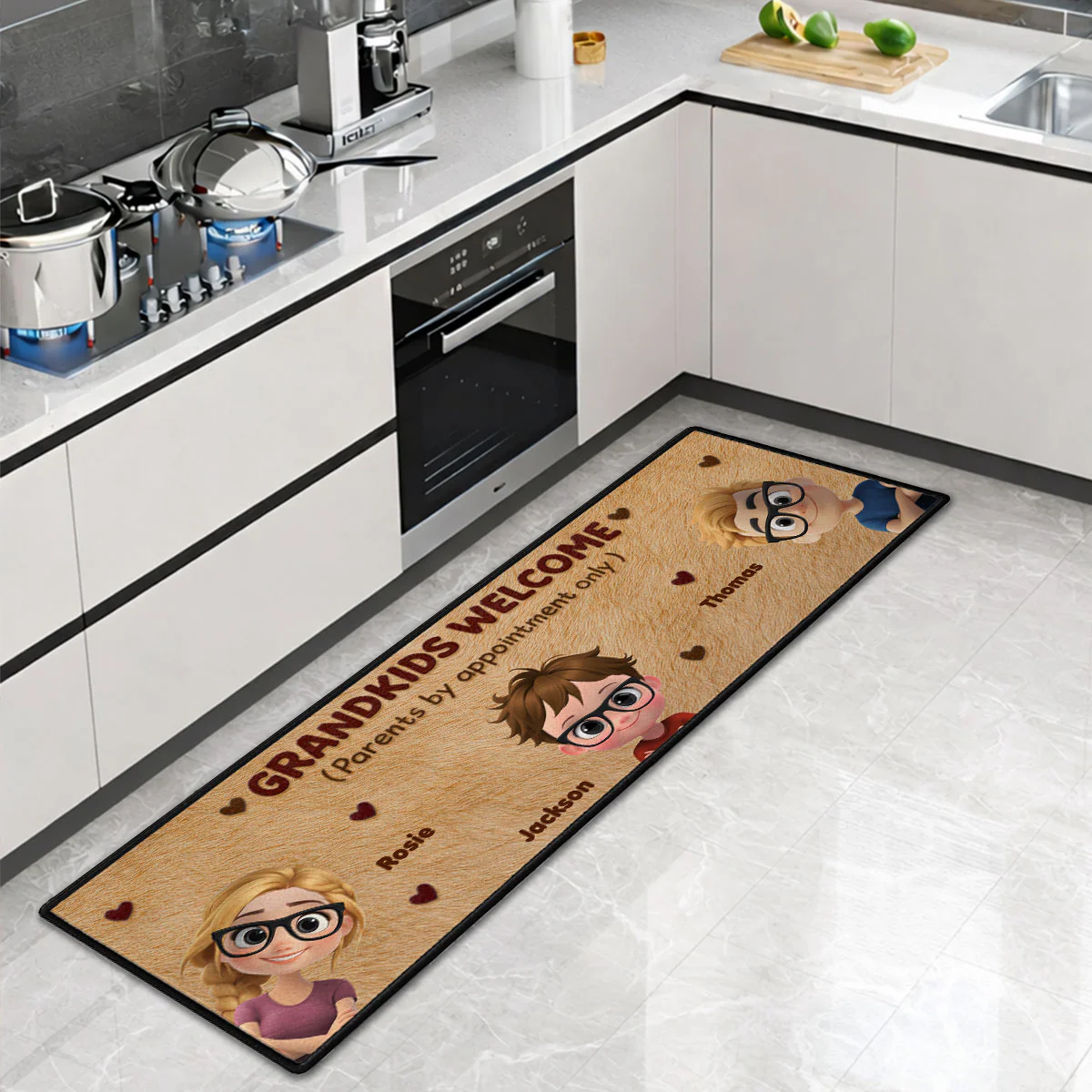 Grandkids Welcome - Personalized Custom Runner Rug - Image 6