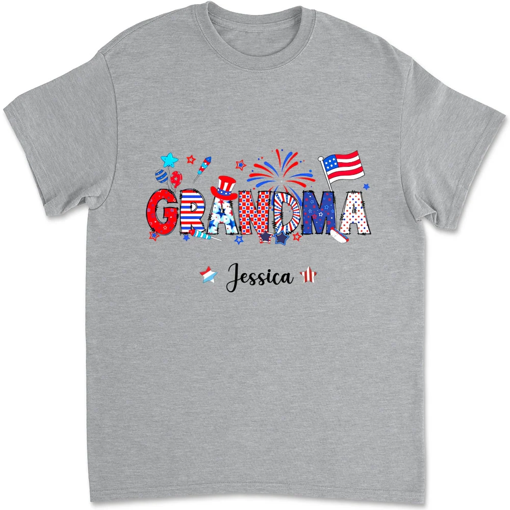 Grandma 4th Of July - Personalized Custom Shirt - Image 10