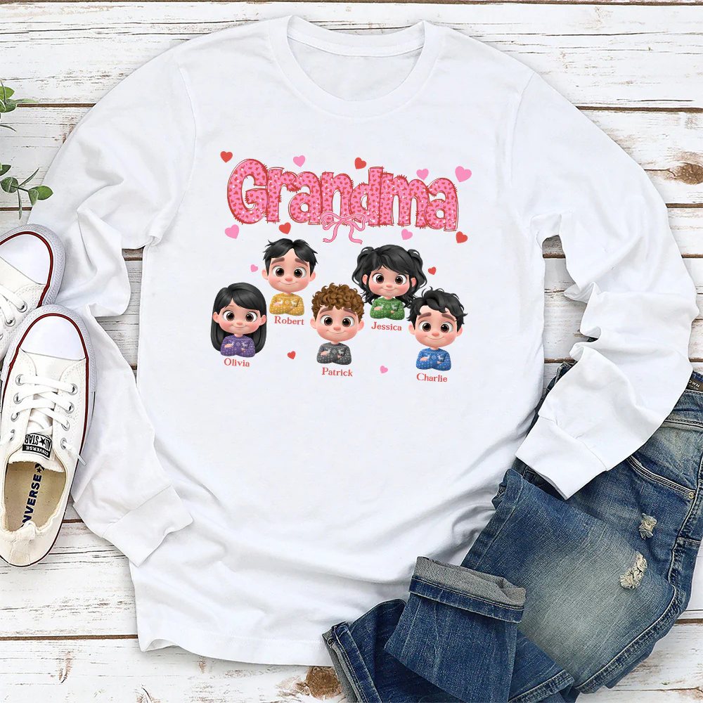 Grandma And Grandbabies Holiday - Personalized Custom Shirt - Image 4