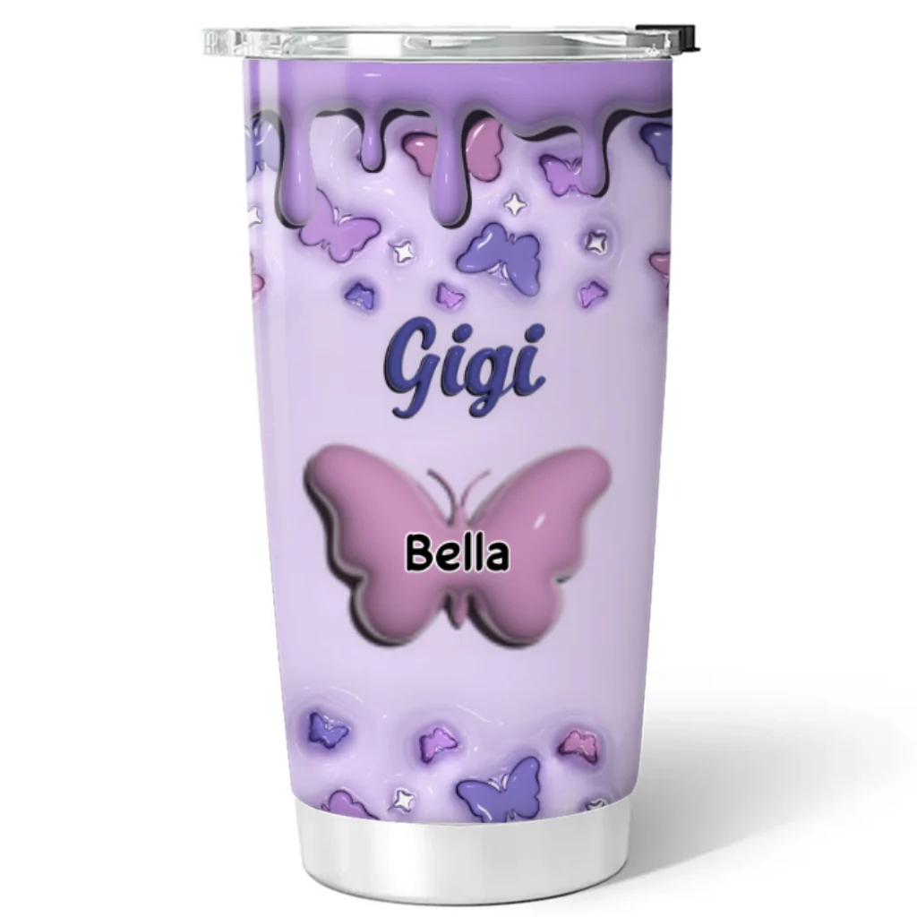 Grandma And Grandkid - Personalized Custom 3D Inflated Effect Tumbler - Image 6