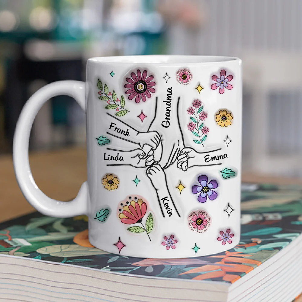 Grandma And Grandkids - Personalized Custom 3D Inflated Effect Mug - Image 2