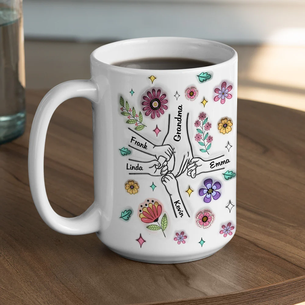 Grandma And Grandkids - Personalized Custom 3D Inflated Effect Mug - Image 4