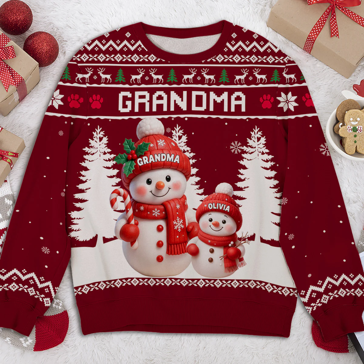 Grandma And Her Kids - Personalized Custom All-Over-Print Sweatshirt - Image 2