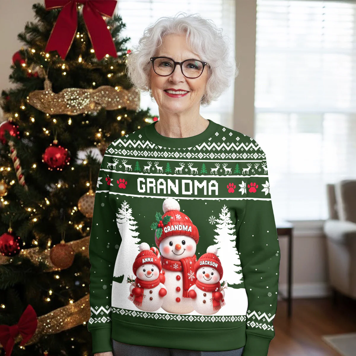 Grandma And Her Kids - Personalized Custom All-Over-Print Sweatshirt - Image 3