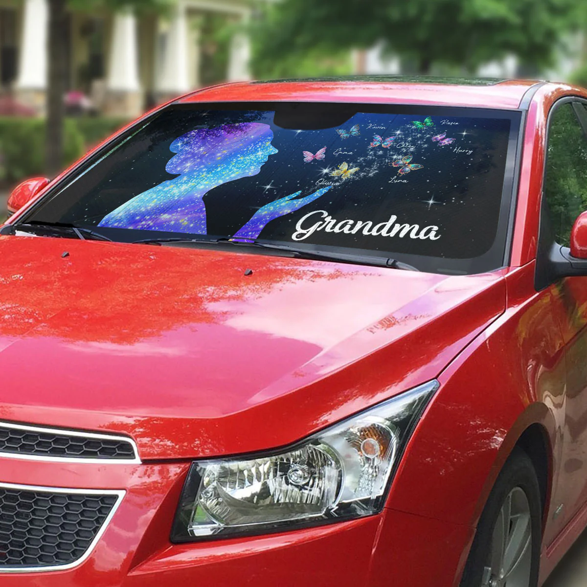 Grandma And Kids Beautiful - Personalized Custom Car Sunshade - Image 3