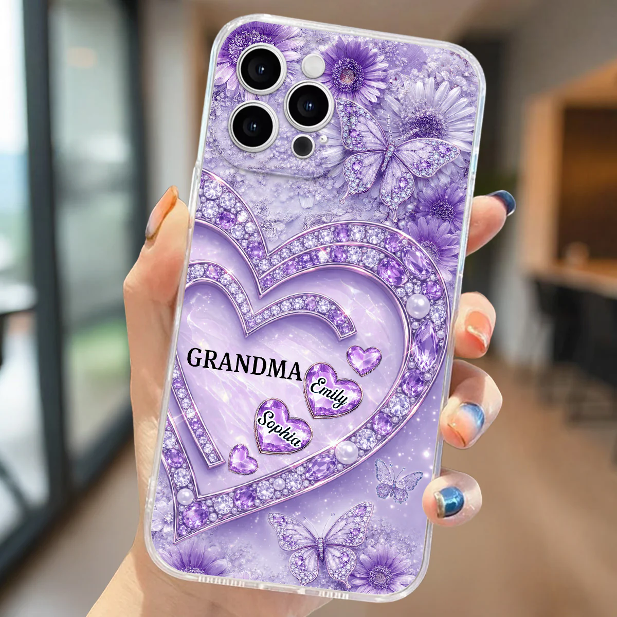 Grandma And Lovely Grandkids - Personalized Custom 3D Effect Phone Case - Image 2