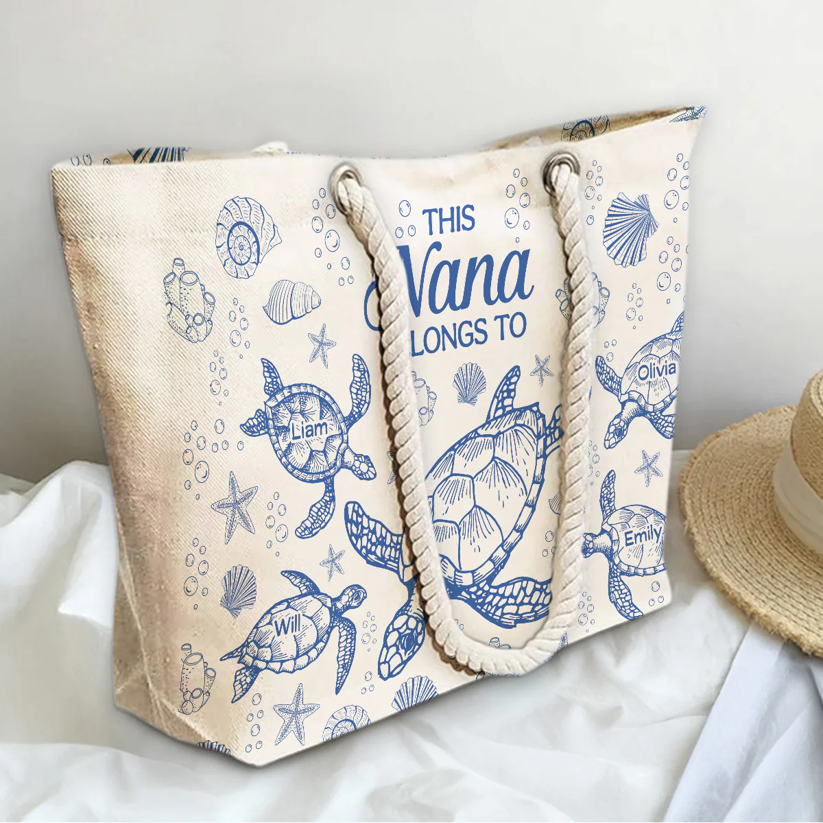 Grandma At The Beach - Personalized Custom Beach Bag - Image 3