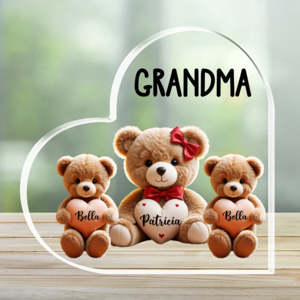 Grandma Bear With Love Children - Personalized Custom Acrylic Plaque - Image 5