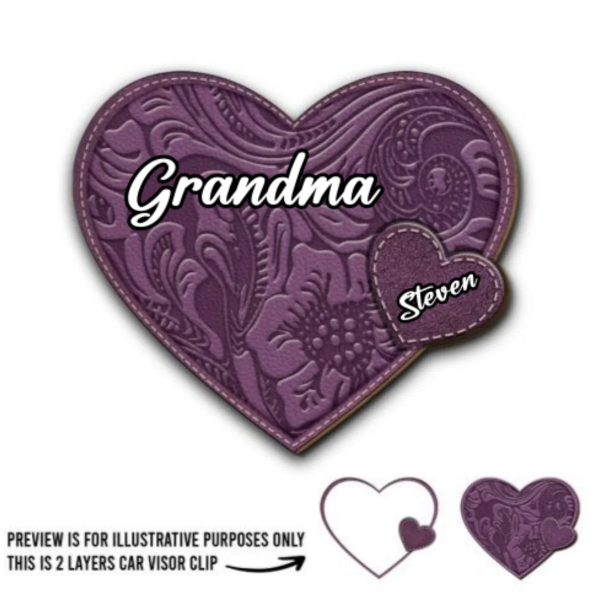 Grandma Belongs To Grandkids - Personalized Custom Car Visor Clip - Image 6