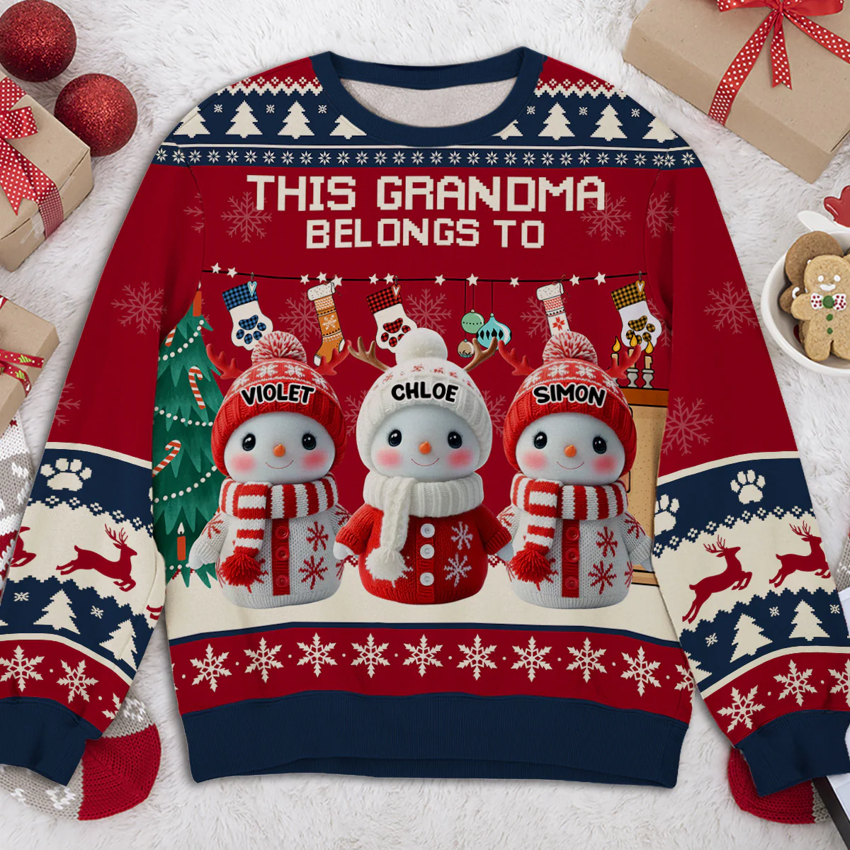 Grandma Belongs To - Personalized Custom All-Over-Print Sweatshirt - Image 2