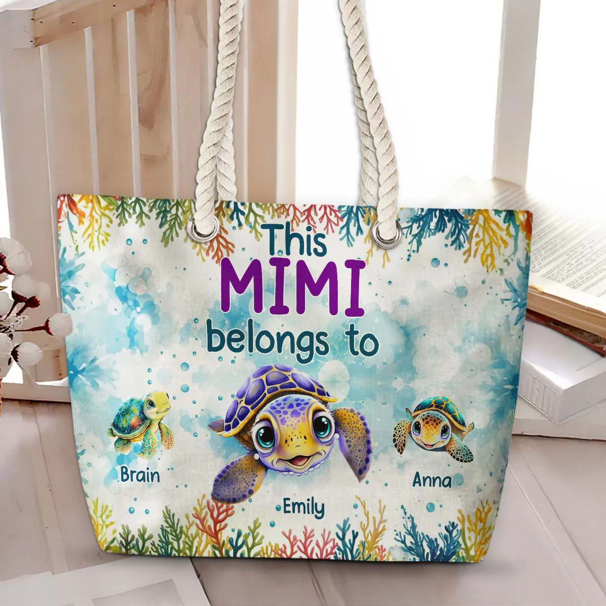 Grandma Belongs To - Personalized Custom Beach Bag - Image 3
