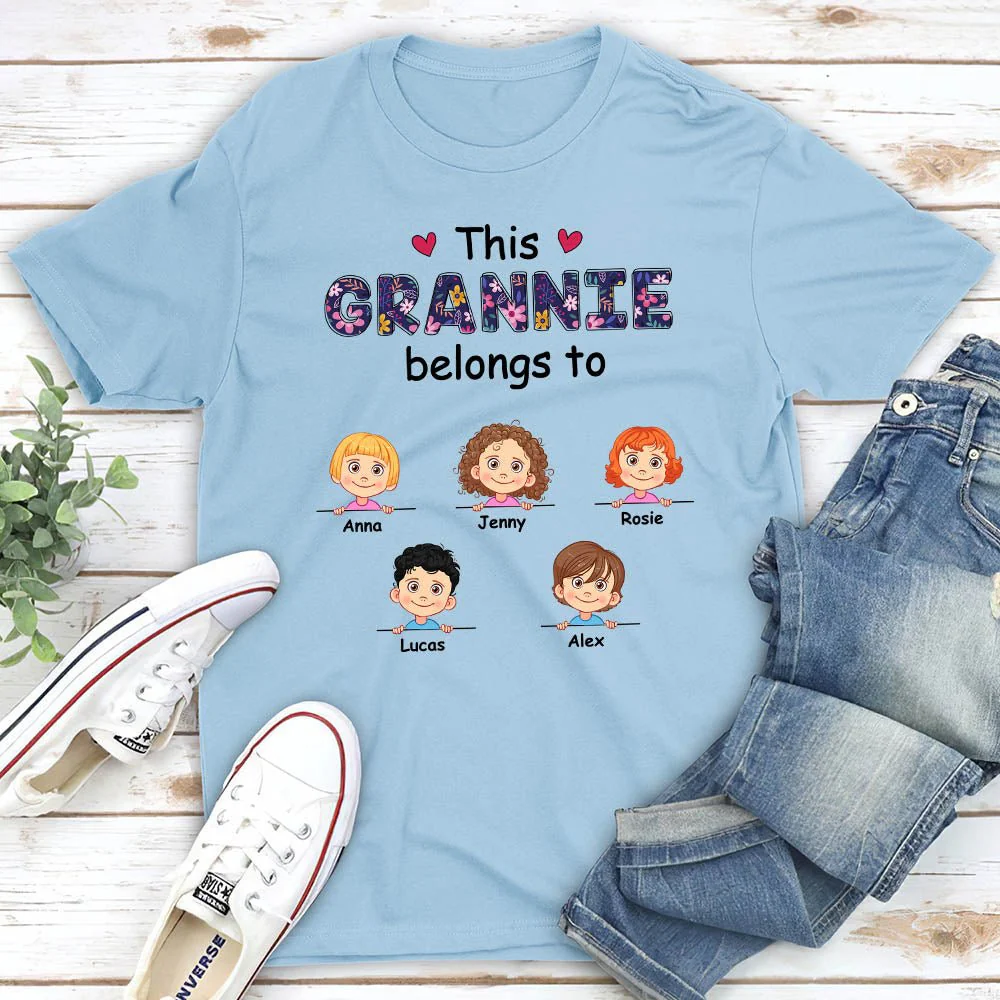 Grandma Belongs To - Personalized Custom Unisex T-shirt - Image 3