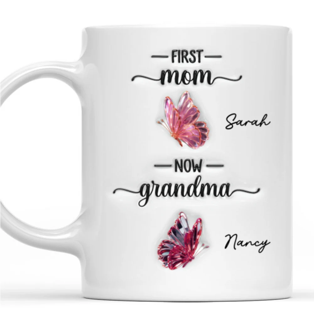 Grandma Butterflies - Personalized Custom 3D Inflated Effect Mug - Image 7