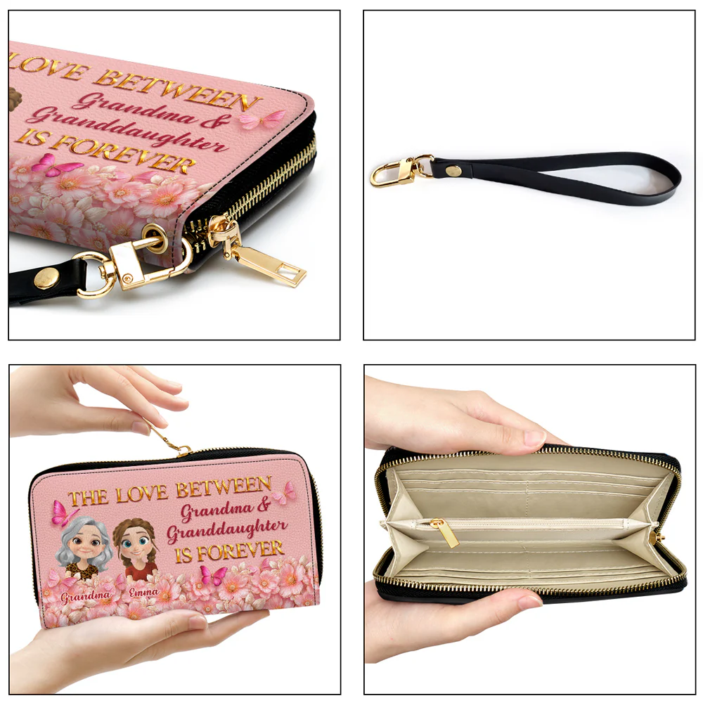 Grandma Butterfly And Flower - Personalized Custom 3D Effect Leather Wallet - Image 6