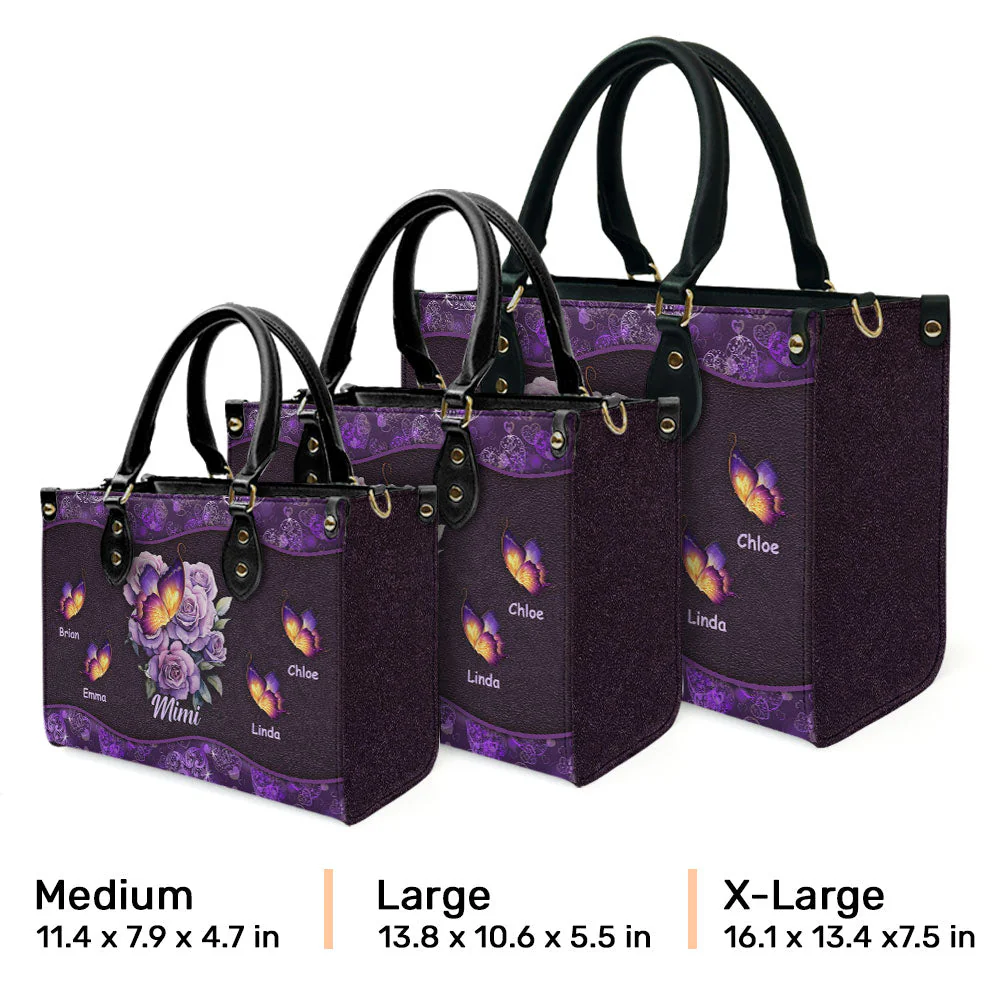 Grandma Butterfly - Personalized Custom Leather Bag - Image 2