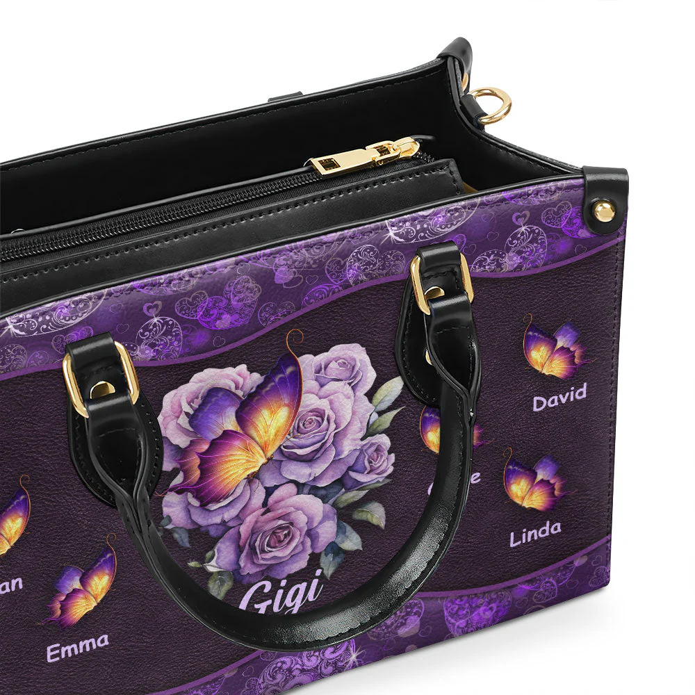 Grandma Butterfly - Personalized Custom Leather Bag - Image 3