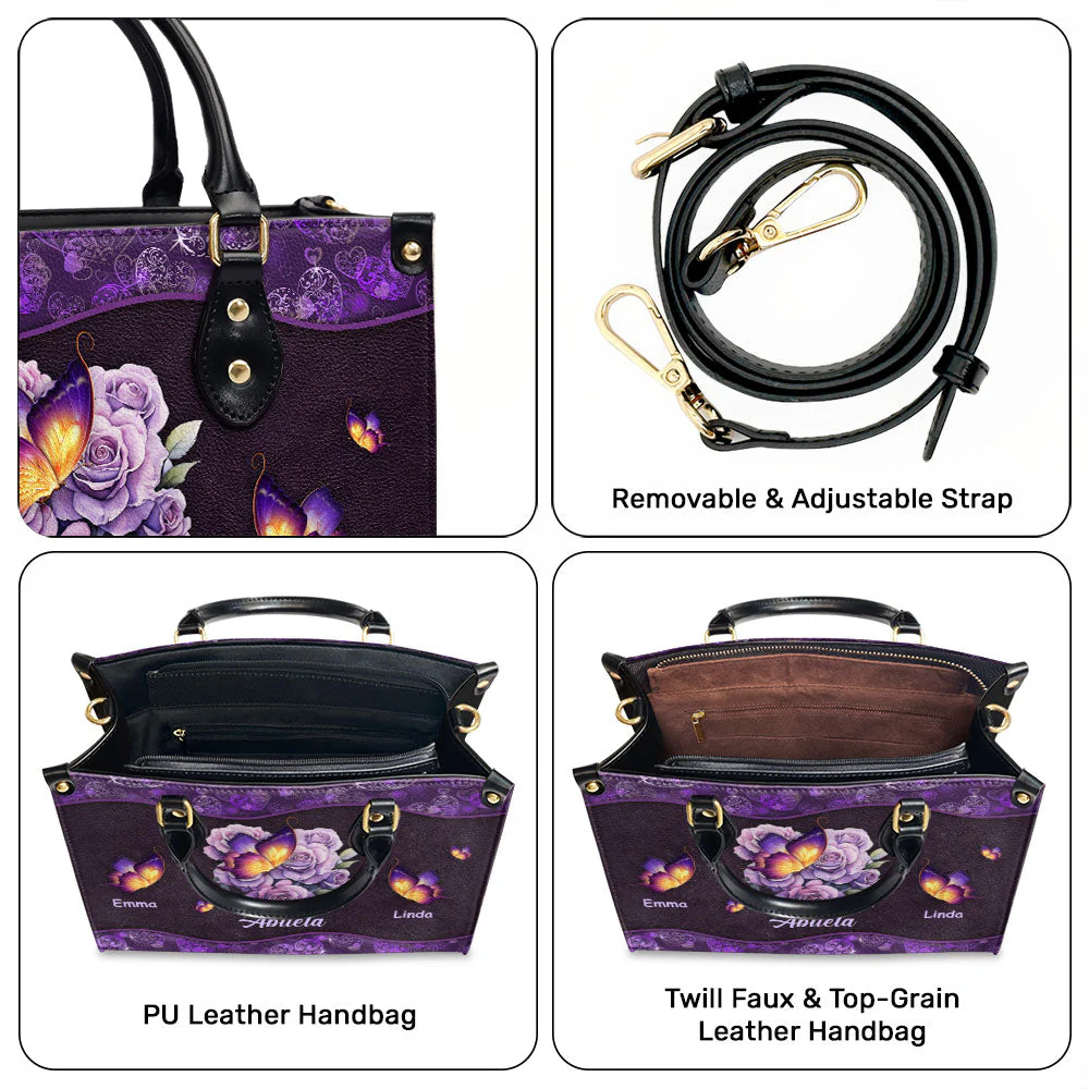 Grandma Butterfly - Personalized Custom Leather Bag - Image 7
