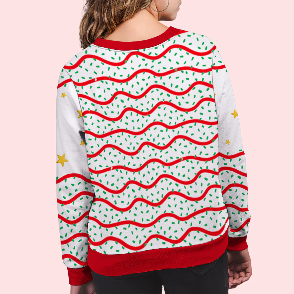 Grandma Christmas Tree Cake - Personalized Custom All-Over-Print Sweatshirt - Image 4