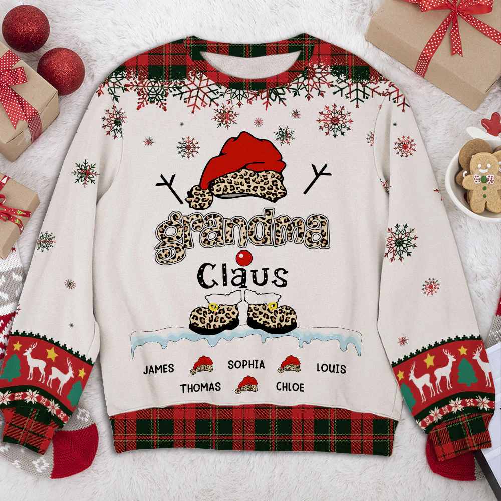 Grandma Claus - Personalized Custom All-Over-Print Sweatshirt - Image 2