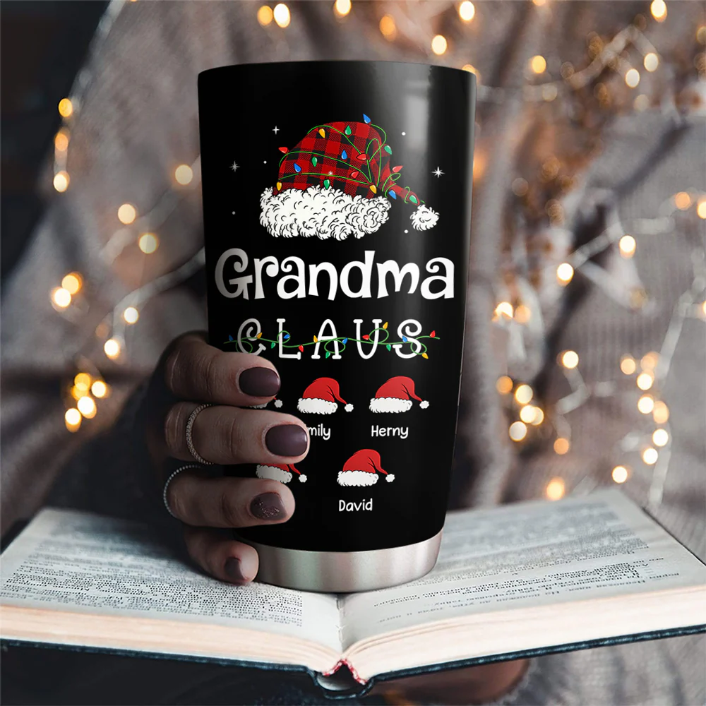 Grandma Claus - Personalized Custom Tumbler - Image 2