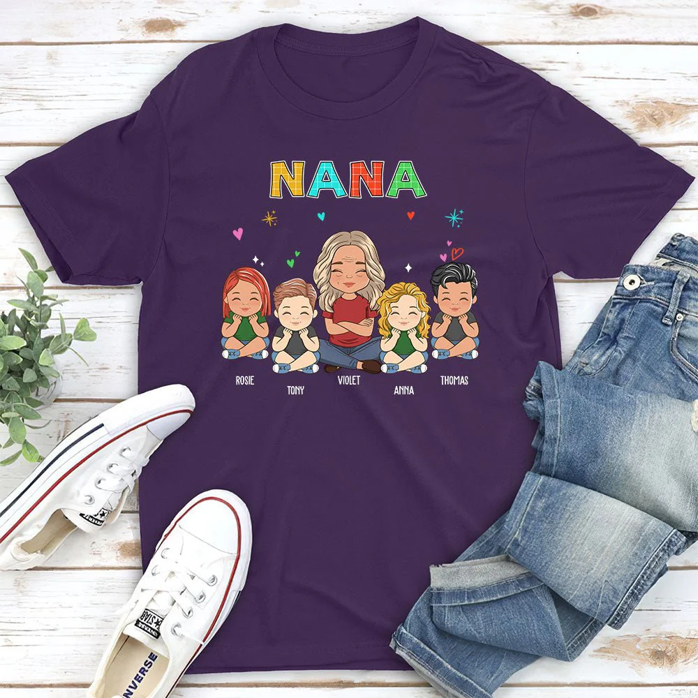 Grandma Colorful - Personalized Custom Unisex T-shirt - Image 3